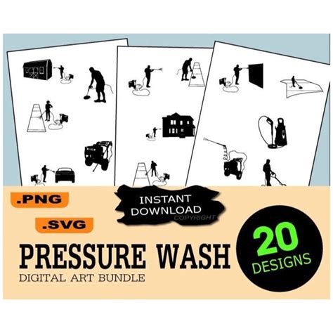 20 Pressure Washing Svg Pressure Washer Svg Png Clipart Digital File Vector Etsy