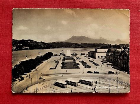 Luzern Bahnhof Alte Postautos Automobilbetriebe 1947 Kaufen