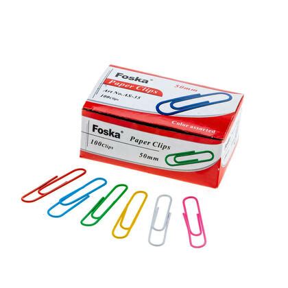 2 Inch Colored Coated Large Paper Clips Assorted Colors 100Pcs Box