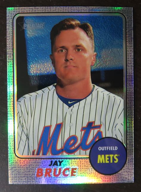 Jay Bruce 2017 Topps Heritage Purple Refractor Set Break SP THC 453