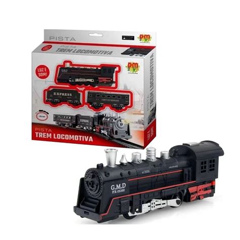 Pista Trem Locomotiva Ferrorama Rail King Brinquedo Infantil Luz E