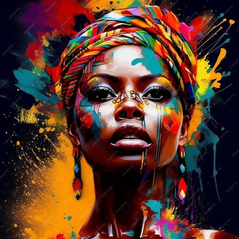 Premium Photo Abstract Painting Concept Colorful Art Portrait Of A Black Woman African Culture