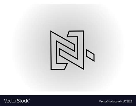 Black and white n alphabet letter logo icon Vector Image