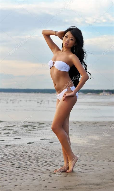 Asian Woman In White Bikini Stock Photo Igorkovalcuk 129102646