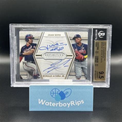 2022 Topps Definitive Dual Auto 35 Ronald Acuna Jr Juan Soto BGS 9