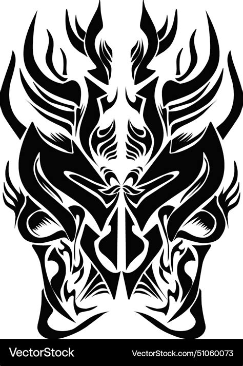 Head Beast Tattoo Perfect For Tribal Tattoos Vector Image