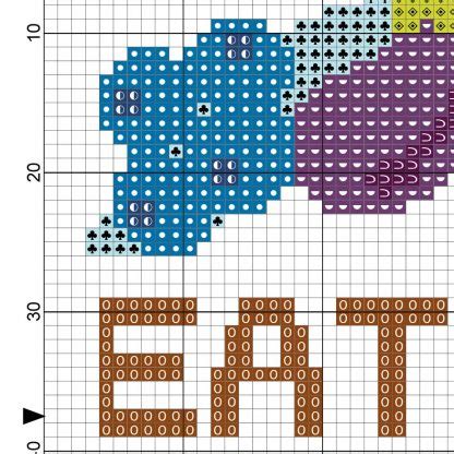 Eat Well Feel Well Cross Stitch Pattern Daily Cross Stitch