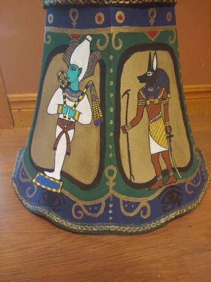 Egyptian Hand Painted Lamp Shade Gods Anubis Horus Sobek Etsy New Zealand