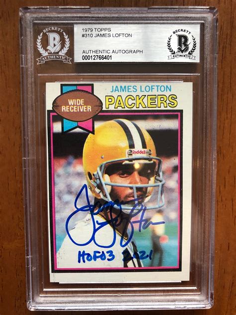 Autographed 1979 Topps James Lofton Packers Rookie Card #310 BAS ...