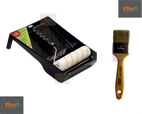 Kit Pintura Parede Bandeja Rolo Suporte Pincel Polegadas Mercadolivre