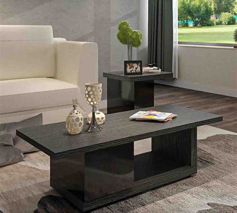 Black Glass3 Piece Occasional Table Set Modern Coffee Table