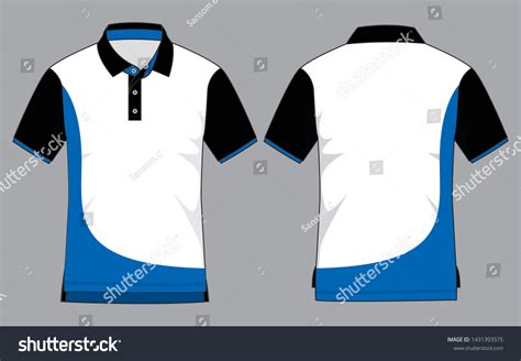 Whiteblueblack Short Sleeve Polo Shirt Short Stock Vector (Royalty Free ...