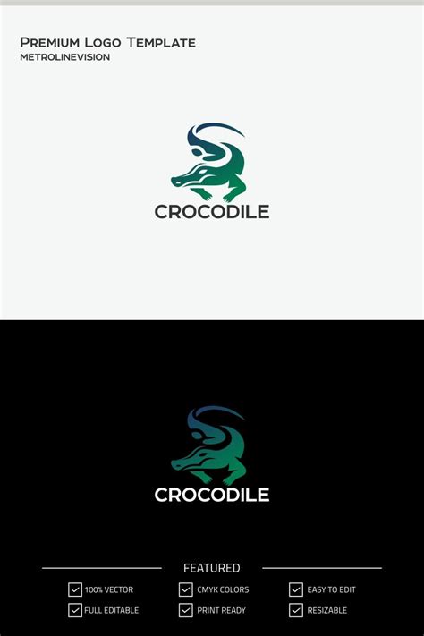 Crocodile Logo Template #70456 - TemplateMonster | Crocodile logo, Logo ...