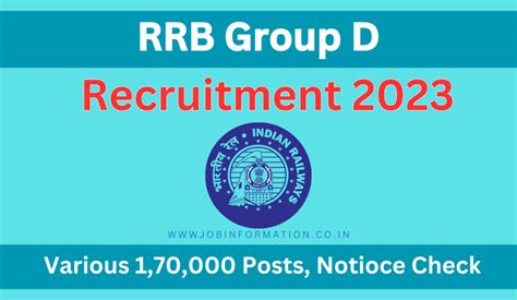 RRB Group D Recruitment 2023 Notice Out Apply Online For Various Posts