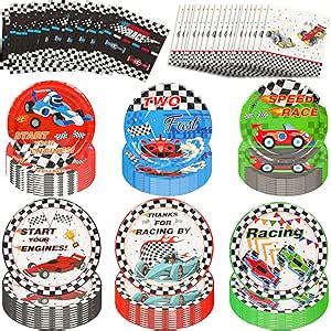 Amazon Obreskov Racing Themed Party Plates Napkins Pcs