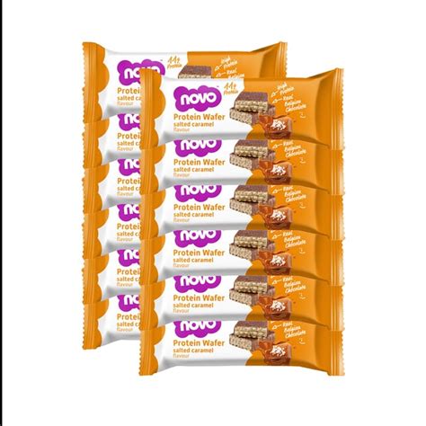 Novo Protein Wafer Salted Caramel Flavour 40g X 12 Home Bargains