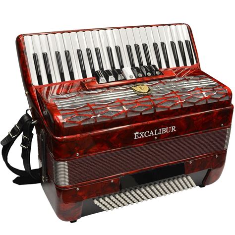 Excalibur Super Classic 120 Bass Accordion Red Excalibur Accordions