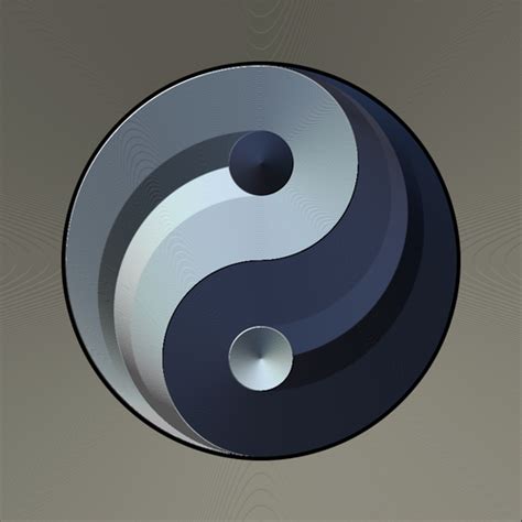 Vector Graphics Of Ying Yang Sign In Gradual Silver And Blue Color