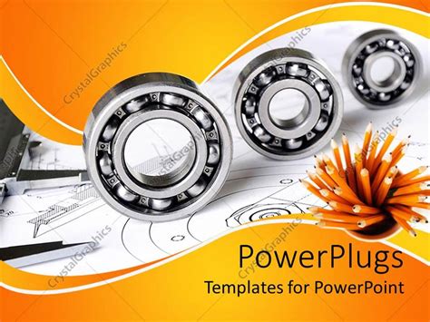 PowerPoint Template: mechanical engineering theme with three different ...