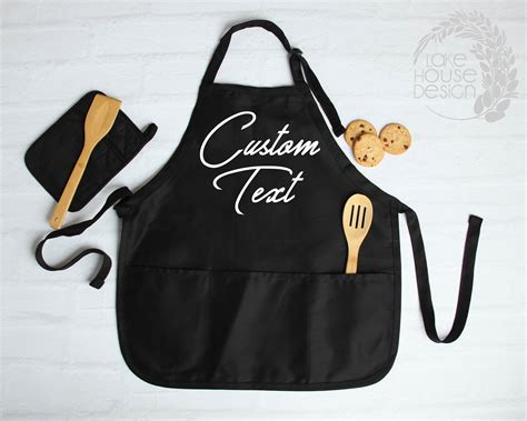 Custom Text Apron Mens Aprons Womens Apron Personalized Etsy