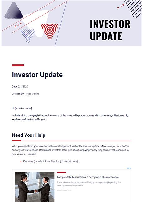 Investor Update Template Bit Ai