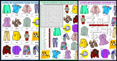 Clothes And Accessories ESL Vocabulary Worksheets Worksheets Library