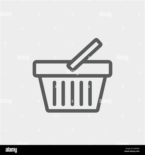 Shopping Basket Thin Line Icon Stock Vector Image Art Alamy