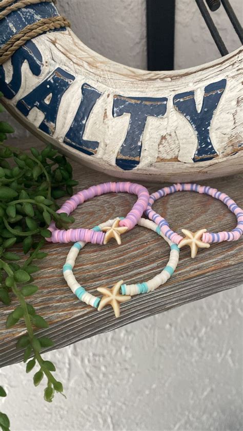 Custom Beach Starfish Bracelets Starfish Bracelet Clay Beads Bracelets