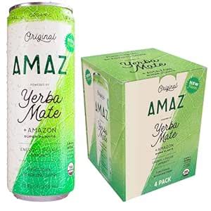 Amazon NEW AMAZ Organic Sparkling Yerba Mate With Super Plants