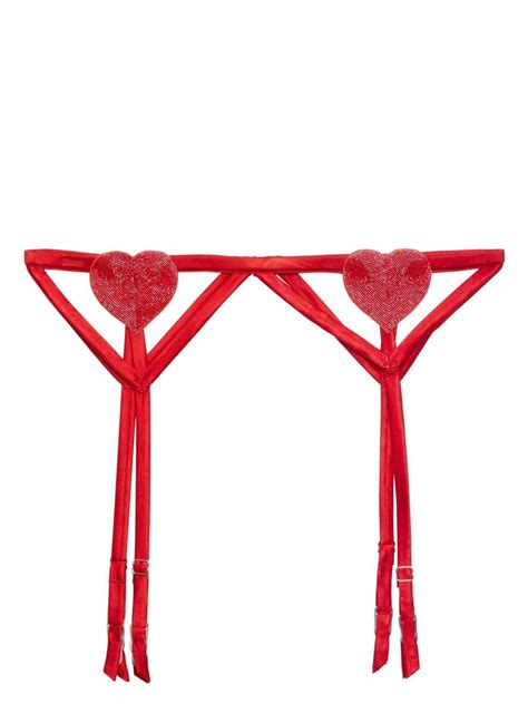 Fleur Du Mal Queen Of Hearts Garter Belt Red Farfetch