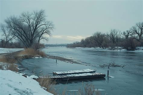 Landscape winter riverside transportation waterfront | Free Photo ...