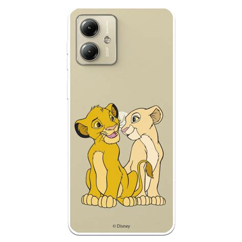 Capa Para Motorola Edge Neo Oficial De Disney Simba E Nala Silhueta