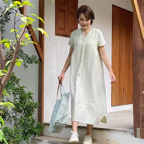 Pansy Dress Breathable Linen Dresses Short Sleeves tanstudio洋裝 連身裙人氣