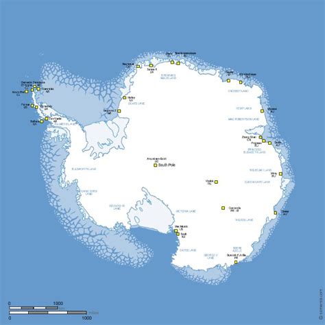 Antarctic stations vector map