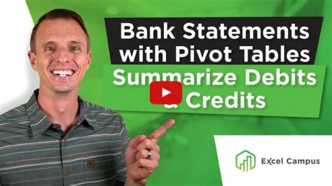 Analyze Bank Statements With Pivot Tables Excel Campus