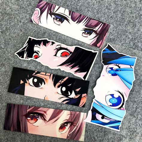 Gaze Eyes Reflective Motor Bike Car Sticker Jdm Japanese Anime Two