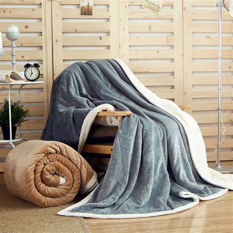 1 Pcs 150 200cm Blankets Double Layer Thicker Flannel Solid Color Soft