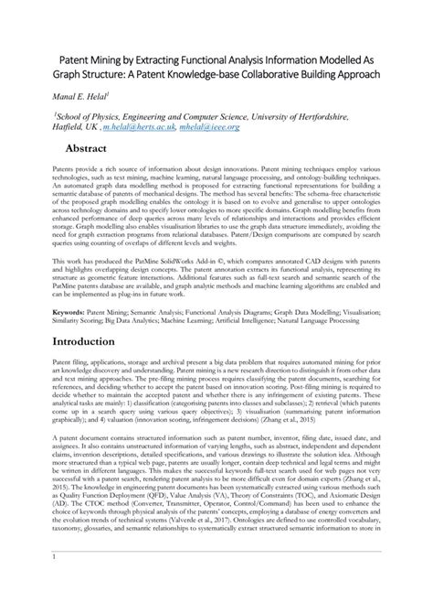 Patent Mining By Extracting Functional Analysis Information Modelled As