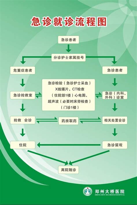 急诊就诊流程图 郑州大桥医院