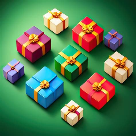 Premium Photo Christmas Gift Boxes On Green Background