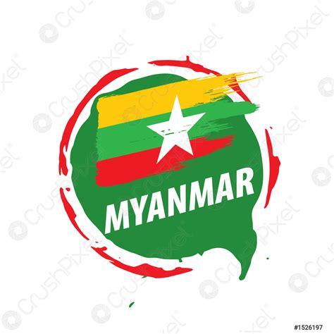 Myanmar Flag Vector Illustration On A White Background Stock Vector