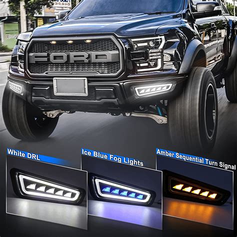 Ford Raptor Fog Lights With Ice Bluewhite Raptor Bumper Lights Amber Sequential Turn Signal