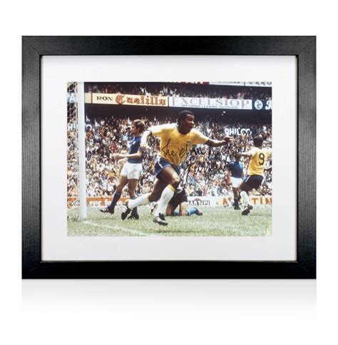 Framed Jairzinho Signed Brazil Photo 1970 World Cup Final Genuine