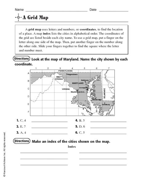 4 Figure Grid References Worksheet 4 And 6 Grid Reference Exercises