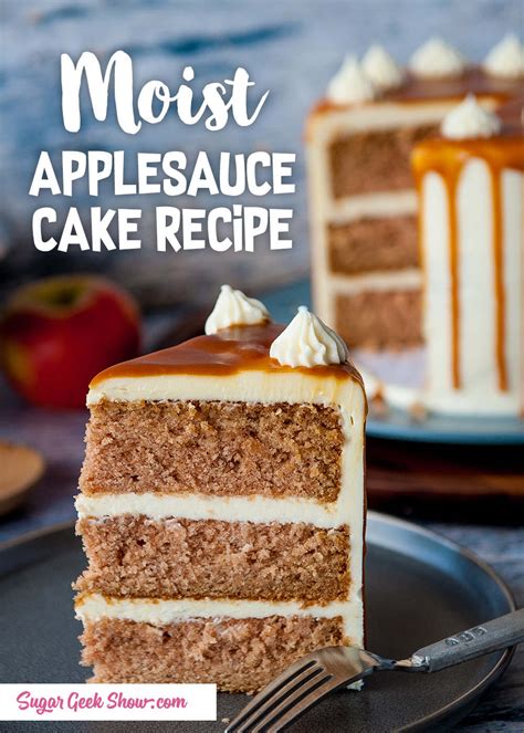 Spiced Applesauce Cake Recipe With Cream Cheese Frosting | Sugar Geek Show