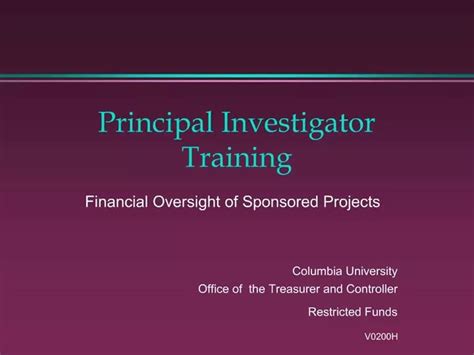 Ppt Principal Investigator Training Powerpoint Presentation Free