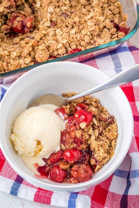 Classic Cherry Crisp Dessert Yellowblissroad