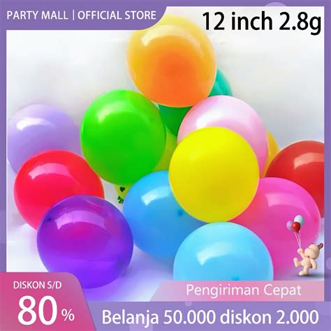 Jual Balon Latex Doff Ukuran 12 Inch Bulat Balon Karet Doff Warna