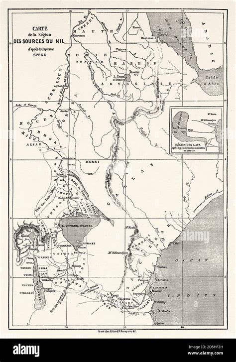 Carte Du Fleuve Nil Au Lac Victoria Banque De Photographies Et Dimages