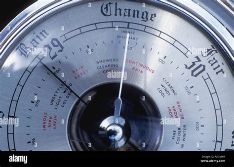 Barometer Showing Rain Stock Photo Alamy